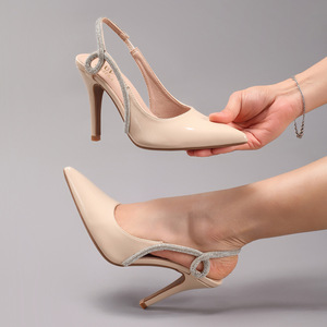 Elegantes Sandalias de Tacón con Tira en T para Mujer, Sandalias de Tacón Cuadrado con Punta Abierta, Zapatos de Fiesta de Verano para Mujer, Zapatos Brillantes con Purpurina para Mujer - Product Image 3