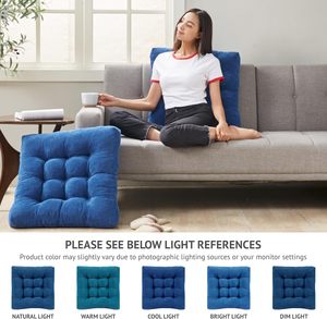 Degrés de confort Grands oreillers carrés pour adultes, coussins de sol en velours côtelé touffeté pour le salon Tatami - Product Image 5