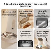 Accessoire pour animaux de compagnie, distributeur automatique de nourriture pour chat et chien intelligent de 4,5 L, alimentation à distance via application, distributeur de nourriture pour animaux de compagnie, distributeur automatique de nourriture pour animaux