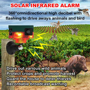 Répulsif solaire pour animaux 360°, lumière rouge, répulsif solaire pour animaux avec détecteur de mouvement, répulsif à ultrasons pour souris - Product Image 2