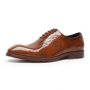Luxurious Designer's New Square-Toe Men's Business Formal Shoes-Genuine Leather Upper Lace-Up Closure Anti-Slip Autumn Fashion - Product Image 3