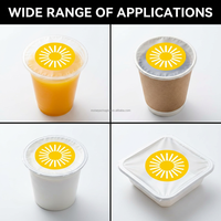 Film d'étanchéité personnalisé en rouleau pour gobelets en plastique BOPP, CPP, PET, pour boissons, gobelets à thé aux bulles, pour gobelets à thé au lait en plastique PET de 95 mm