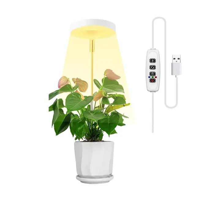 Wholesale High Quality Angel Ring USB Dimmable Full Spectrum Halo Plant Lamp Potted Seed Grow Light with Timer Flower LED 90 ABS