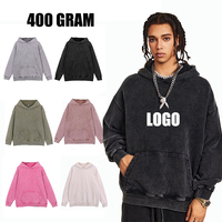 Sweat-shirt à capuche rétro délavé et vieilli 400G, coupe ample et oversize, veste coupe-vent écologique, streetwear unisexe