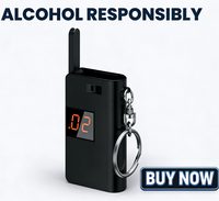 Alcoholímetro de Llavero Airsense BAC (Negro) |   Sensor de Celda de Combustible Semiconductor, Operación con un Botón, Respuesta de 1 Segundo, Batería de Litio