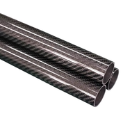 CNC-gefreesde 3K glanzende plain weave carbonvezelbuis voor RC-helikopter & hobbyvliegtuig modificatie uit een productiefabriek
