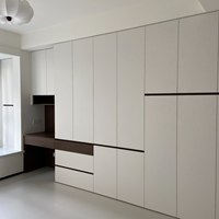 Armoire moderne à portes coulissantes avec coiffeuse et double tiroirs réglables et extensibles pour salon et bureau à domicile