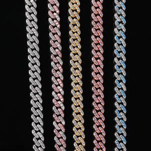 Manufactured Durable <b>Iced</b> <b>Out</b> Moissanite Cuban <b>Chain</b> Necklace with Luxury Shine for Men and Women Available for Sale - Product Image 1