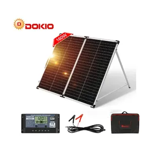 <span class=keywords><strong>DOKIO</strong></span> Entrepôt européen 18V 150W <span class=keywords><strong>160W</strong></span> Panneau solaire en verre pliable avec contrôleur Panneau solide - Product Image 1