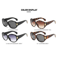 Lunettes de soleil rétro européennes et américaines, monture large, imprimé léopard, style coréen élégant, protection UV haut de gamme
