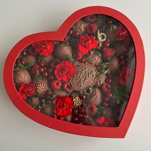 Mother's Day Sweet <b>Treat</b> Chocolate Strawberry Jelly Candy Handmade Rigid Cardboard Heart Shaped Gift <b>Box</b> Charcuterie Sushi - Product Image 1