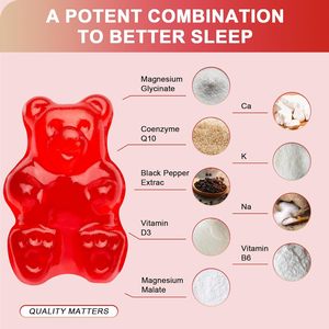Gomitas de Glicinato de Magnesio OEM para Dormir, Mejorar la Calidad del Sueñ<span class=keywords><strong>o</strong></span>, Salud, Bienestar, Relajación, Refuerzo Inmunológico, Suplemento Dietético, Electrolitos y Minerales - Product Image 2