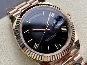 Deporte mecánico mejor calidad 40mm AR fábrica 904l acero ETA 3255 movimiento 184g oro gradiente negro reloj - Product Image 2