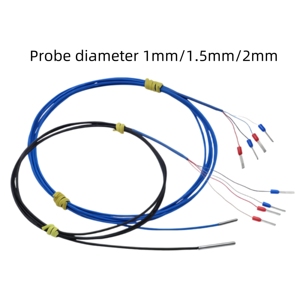 Siêu mịn PT100 cặp nhiệt điện đường kính 1.5mm cảm biến nhiệt độ nhỏ 2mm ba hoặc bốn đầu dò dây - Product Image 2