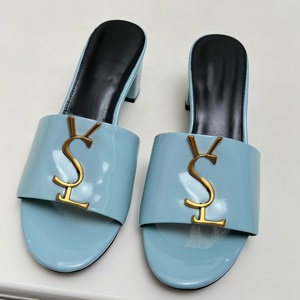Zapatillas de Mujer de Cuero Genuino de Alta Calidad, Sandalias de Tacón Alto Casuales de Lujo, Zapatillas Transpirables de Verano para Mujer para Exteriores - Product Image 3