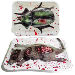 HLC Simulación de Halloween Bloody Animal Ratte Fliege Flog Gadfly Plato de cena para habitación embrujada Decoración de ambiente de terror - Product Image 5