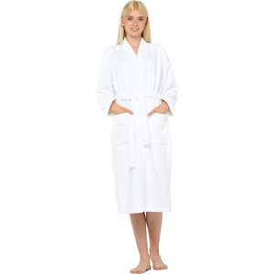 Peignoir en tissu éponge pour homme, 100% coton, manches longues, blanc doux, taille XX-Large, peignoir de bain grande taille pour femme et homme, peignoirs d'hôtel en gros - Product Image 4