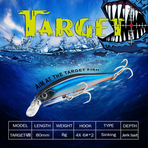 Honoreal Esca Artificiale Minnow in ABS 80mm 8g Affondante con Ancorette Triple 4X Rinforzate per <span class=keywords><strong>Pesca</strong></span> in Acqua Salata Profonda OEM - Product Image 2