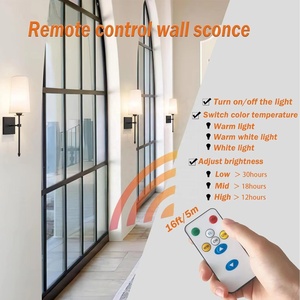 Stile nordico RGB LED ricaricabile da parete lampada paralume in tessuto con telecomando Cordless corpo in ferro personalizzato dimensione dell'imballaggio - Product Image 4