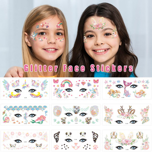 <b>Glitter</b> Face Tattoo Stickers Mixed Freckle Designs Temporary Body Tattoo Waterproof Party Makeup Decoration for Kids Girls - Product Image 3