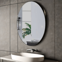 Miroir mural autocollant en gros d'usine, autocollant miroir 3D ovale en acrylique pour décoration murale DIY, miroir mural adhésif