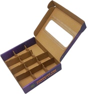 Boîte en carton ondulé kraft pliable, imprimée quadricolore, laminée avec paillettes en relief, personnalisée, biodégradable et recyclée, pour pendentifs en peluche
