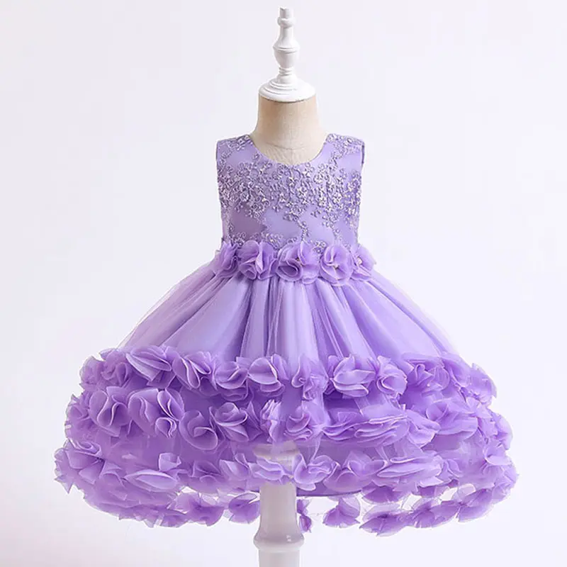 XZ017 Baby Girls Party Dress Design Little Princess Flower Girl Wedding Party Beautiful Puffy Dresses