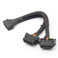 Cable de Extensión Divisor OBD2/OBD de Nailon 20AWG y 16 Pines, Adaptador de 1 Macho a 2 Hembras/Doble Hembra para HY&Toyota&Dodge