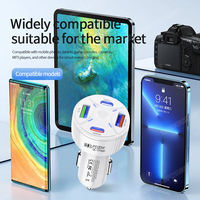 Chargeur de voiture rapide USB 2 ports 53W avec PD et QC3.0, en matériau GaN, protection OTP, sortie 3.1A pour téléphone