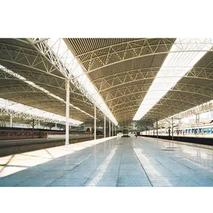 预制大跨度钢桁架结构火车站屋面金属框架