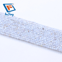 Magnifiques perles facettées en pierre naturelle d'agate bleue dentelle de 2 mm, pierre d'agate violette pour accessoires de bijoux en gros