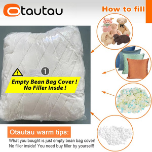 OTAUTAU Housse de pouf géant moderne inclinable <span class=keywords><strong>4</strong></span>/5 pieds en fausse fourrure de lapin, convertible en canapé-lit DD215, sans rembourrage - Product Image 2