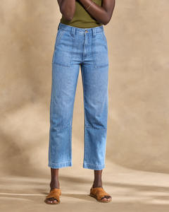 Pantalones Vaqueros de Mezclilla para Mujer, Estilo Informal, Cintura Alta, Corte Recto, Bordado Floral, Verano - Product Image 3