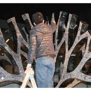 Custom Silver Metal <b>Tree</b> Sculpture for <b>Garden</b> and Residential Entrance Landscape - Product Image 4