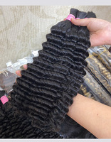 Extensions de Cheveux Humains Vierges Brésiliens Remy 10A 100G, Ondulées Profondes Type « Water Wave », en Vrac pour Tresses Boho, Cheveux Frisés à Tresser Sans Tissage