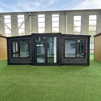 Maison conteneur préfabriquée pliable et extensible à double aile pour école miniature, camping, salle de classe pour personnes âgées, hôtel, complexes hôteliers, cabane de plage, restaurant