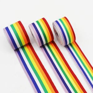 ริบบิ้นสีรุ้งหลากสี ทำจากเส้นใยโพลีเอสเตอร์ สำหรับห่อของขวัญงานแต่งงาน มีจำหน่ายในริบบิ้นผ้าธรรมดาสำหรับตกแต่ง - Product Image 2
