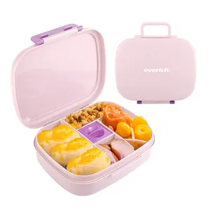 Aohea Kids Lunch Box Bento Box with Water Bottle Children Plastic