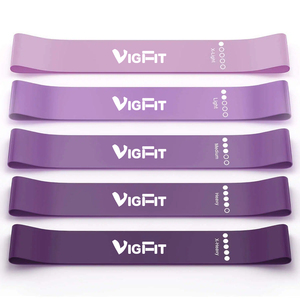 Juego de Bandas de Resistencia de Látex Personalizadas VIGFIT para Entrenamiento Físico, Ejercicio de Cuerpo Completo, Tonificación de Glúteos y Piernas, Rehabilitación y Estiramiento - Product Image 5