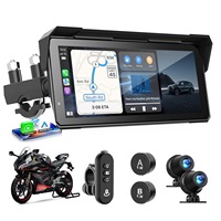 Arvov Navigateur GPS pour moto 8,1 pouces 2K avec double caméra embarquée sans fil CarPlay Android Auto et système de surveillance de la pression des pneus TPMS