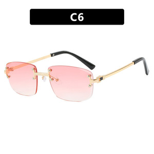 High Quality Fashion for Over Size <b>Square</b> Rimless Women's <b>Sunglasses</b> Trendy Metal Frame % UV Protection Shades - Product Image 6