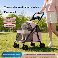 Poussette pliable légère pour animaux de compagnie, chariot de voyage portable pour petits chiens, chats, Teddy