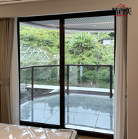 Porte coulissante en aluminium à double vitrage trempé, réduction du bruit, solution de projet complète, intérieur d'appartement, vente en gros OEM
