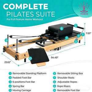 Máquina de <span class=keywords><strong>Pilates</strong></span> Plegable de Madera de Roble y Haya, Personalizable en Varios Colores, Duradera, Saludable y Portátil, Equipo de Entrenamiento de Yoga Ajustable - Product Image 6