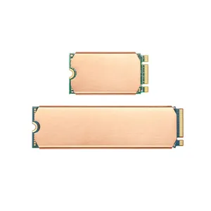 Dissipateur thermique en cuivre M.2 Dissipateur thermique pour disque dur avec radiateur thermique à semi-conducteurs 0.5mm 401W avec tampons pour SSD M.2 2242 2280 NVMe