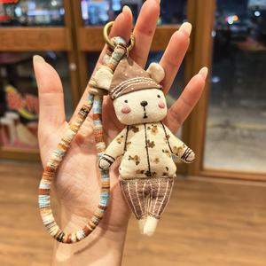 Llaveros de animales con MOQ bajo, muñeco de peluche 3D Vantage con luz, correa para teléfono, accesorios de tela suave para bolso de mujer, llavero de oso - Product Image 5