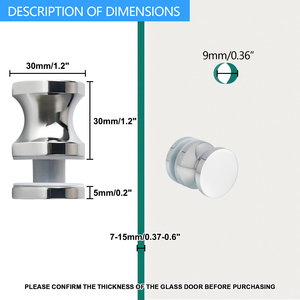 Manija de puerta de vidrio para ducha SUS304, perilla de puertas de ducha corrediza, piezas de repuesto de Hardware de tracción de un lado para puertas de vidrio de baño - Product Image 3