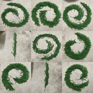 Guirlande de Noël artificielle en rotin de pin de Norfolk Yunqi Linghui, aiguilles en PE, texture en caoutchouc souple, 180 cm, couronne décorative - Product Image 5