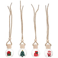Diffuseur d'arôme vide 10ml bouteille de parfum de noël diffuseur verre voiture désodorisant suspendu bouteille de parfum avec bois