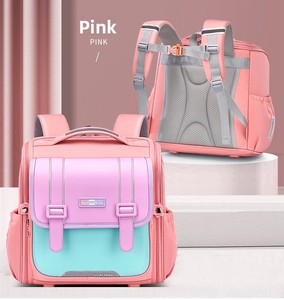 Sac à dos scolaire unisexe rouge en polyester Oxford imperméable grande capacité avec coussin d'air et genouillères pour garçons et filles de la 1ère à la 6ème année - Product Image 6
